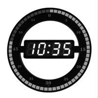 skyllc LED Digital Clock 3D Stereo Electronic Wall Clock Chinese Modern Style Glow in The Dark for Living Room Green skyllc LED Digital Clock 3D Stereo Electronic Wall Clock Chinese Modern Style Glow in The Dark for Living Room Green