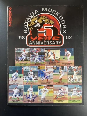2002 Batavia Muckdogs Multi Signed Program MLB Baseball Chase Utley & MORE - Image 1 of 3