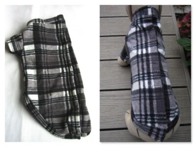 M L Hunde Fleece Pullover Rl.45-50cm Umfang55cm Dackel karierter Pulli Classic