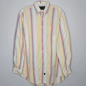 VTG Ralph Lauren POLO COUNTRY Vertical Stripe Pastel Button Down Shirt Medium - Picture 1 of 8