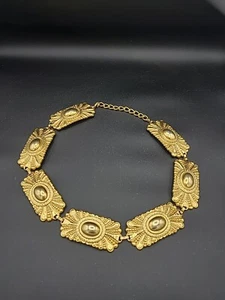 Vintage ESCADA 80's Chunky Gold Tone Concho Chain Belt-Necklace Made in Spain - Picture 1 of 15
