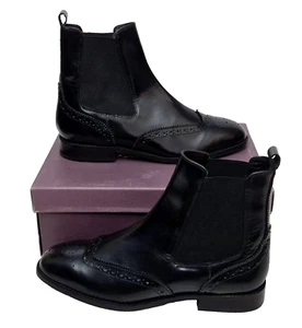 CARVELA Womens Lovely Rhea Black Leather Slip On Block Heel Boots EU 41 UK 8 - Picture 1 of 8