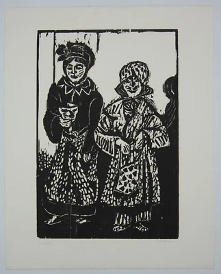 Willem Grimm: Holzschnitt - Rummelkinder - handsigniert - num. 200 Ex. - Bild 1 von 3