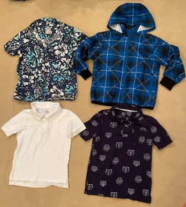Old Navy Boys lot small XS 4 5 Shirts Jackets Spotted Zebra Blue White - Picture 1 of 5