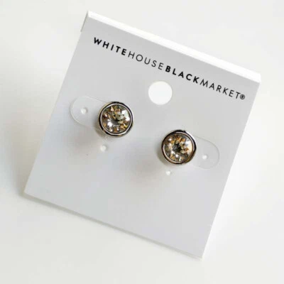 Nuevos aretes de cristal del mercado negro de la Casa Blanca regalo moda mujeres joyas Foto 1 de 3