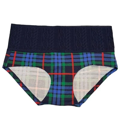 NUEVO CON ETIQUETAS AERIE Boybrief Pantie Talla M-L-XL Azul Rojo Verde Jersey Cable Tejido Encaje Foto 1 de 4