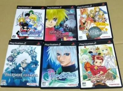 Lot 6 Tales of Destiny 1 2 Abyss Legendia Rebirth Symphonia set PS2 Japan Ver. - Image 1 of 4
