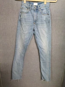 Boyish By Her Jeans Distressed Skinny Raw Hem Size 24 Donny West Side Story - Picture 1 of 12
