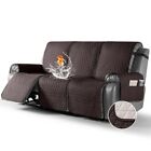  100% Waterproof Recliner Sofa Cover-Non Slip Split Couch 3 Seater Chocolate
