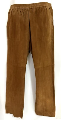 Mango Pants Womens Size S (UK M) High Rise Pull On Brown Genuine Leather Western - Image 1 of 4