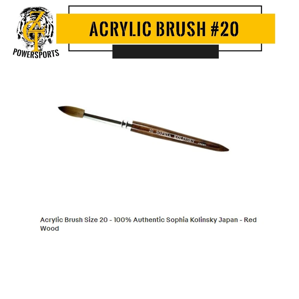 Cepillo Acrílico Talla 20 - 100% Auténtico Sophia Kolinsky Japón - Madera Roja Foto 1 de 1