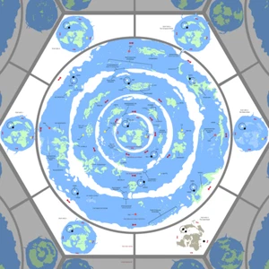 Flat Earth Worldmap Canvas Print Poster World Beyond The Ice Wall Terra Infinita - Picture 1 of 12