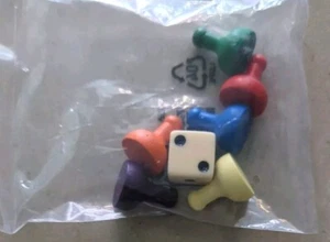 Clue Retro Game Replacement Pieces  Parts - Wooden Tokens & Die - New & Sealed - Picture 1 of 3