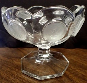 Vintage Clear Fostoria Coin Glass Candy Sherbet Dessert Dish Bowl Footed - Picture 1 of 5