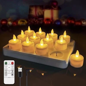 Flameless LED Candles with Remote Timer,Battery Operated Tea Lights Flickering - Picture 1 of 8