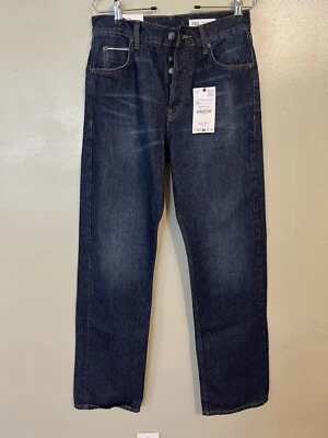 Zara Womens The Low Rise Relaxed Blue Indigo Button Fly Cotton Jeans Sz 2 NWT - Image 1 of 4