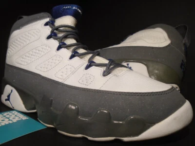 2002 NIKE AIR JORDAN IX 9 РЕТРО БЕЛЫЙ ФРАНЦУЗСКИЙ СИНИЙ КРЕМЕНЬ КЛАССНЫЙ СЕРЫЙ 302370-141 12 - Изображение 1 из 4