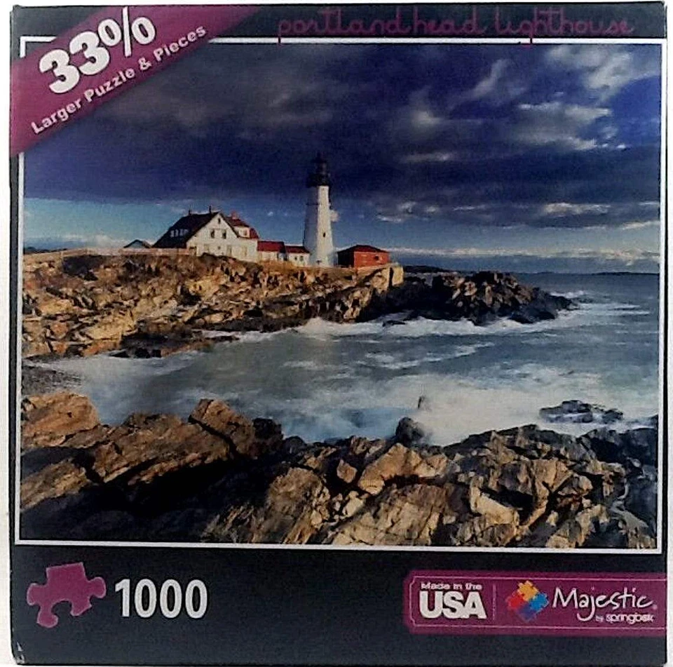 Portland Head Lighthouse 1000 pc Jigsaw Puzzle 24" X 30" Majestic Springbok - Image 1 of 1