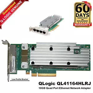 QLogic QL41164HLRJ Quad Port 10Gb Ethernet PCIe 3.0 LP Network Adapter CNA JKT42 - Picture 1 of 7