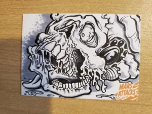 2021 Topps Mars Attacks Uprising HORIZONTAL sketch card 1/1 ORANGE logo K GRIMM - Picture 1 of 2