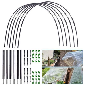 Greenhouse Hoops Plant Grow Tunnel Garden Support Frame&Plant Protective Net - Picture 1 of 12