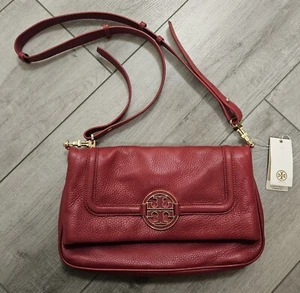 SOLD OUT RARE Tory Burch Amanda Foldover Bucket Crossbody Adjustable Strap $435 - Picture 1 of 19