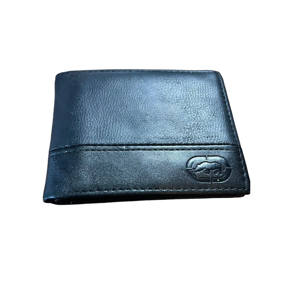 Ecko Unltd Black Leather Men's Wallet Bi-Fold Credit Card ID Sleeve - Image 1 of 4