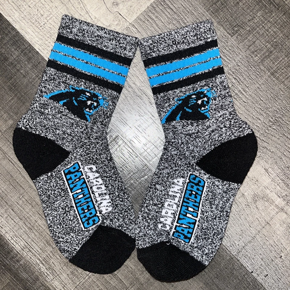 CAROLINA PANTHERS NFL LOGOTIPO FUTEBOL AMERICANO MARMOREADO MEIA TRIPULAÇÃO MEIAS JOVENS CRIANÇAS - Imagem 1 de 1