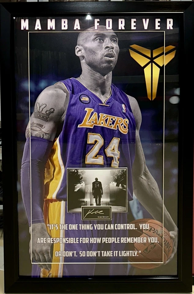 Kobe Bryant Mamba Forever Framed Lakers Tribute Art – 34x24 – Unsigned Display - Image 1 of 1