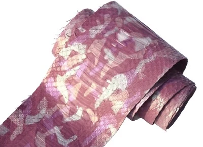 Metallic Spalash Snake Skin Hide Leather Snakeskin Craft Supply Mulberry Purple - Image 1 of 4