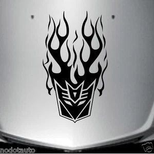 Calcomanía de coche Decepticon Transformers contorno llamas 13,5""x23,5"" capó pegatina TF27 - Imagen 1 de 4