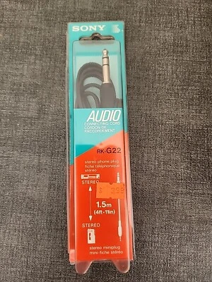 Cabo de Conexão Sony Original 1987 RK-G22 - Plugue de Telefone Estéreo para Mini Plugue Estéreo - Imagem 1 de 3