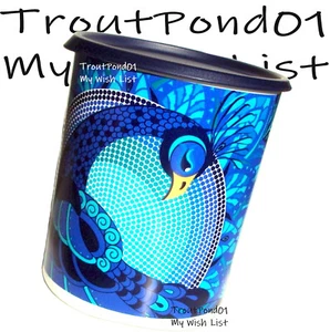 Exclusivo bote de tupperware diseño pavo real 12 tazas sello C azul totalmente nuevo - Imagen 1 de 4