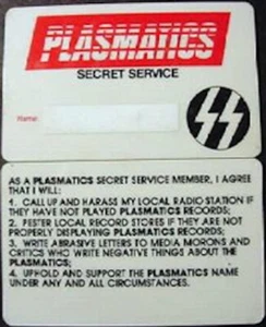 PLASMATICS; WENDY O WILLIAMS; Super Rare Secret Service Membership Card! - Picture 1 of 1