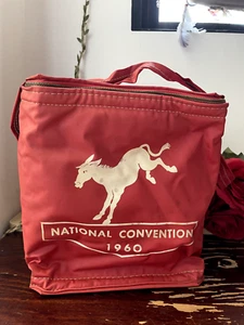 COCA-COLA VTG RODEO DONKEY NATIONAL CONVENTION INSULATED COOLER BAG 1960 GUC - Picture 1 of 12