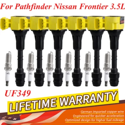 6Pack Ignition Coil And Iridium Spark Plug for Pathfinder Nissan Frontier Maxima - Image 1 of 4