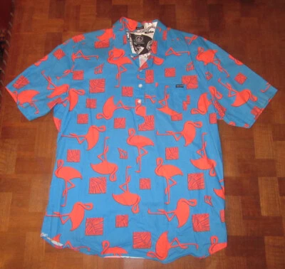 Volcom flamingo “Pops” model pullover Hawaiian shirt size S, XS, or MEDIUM - Image 1 of 4