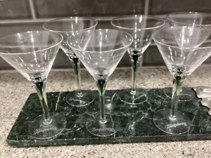 6er Set Martini Gläser geätzt Tanqueray Nr. 10 grün Filament tropfenförmiger Stiel - Bild 1 von 13
