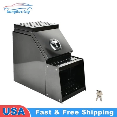 Caja de herramientas escalonada semi camión montaje lateral almacenamiento aluminio 25""×28""×15"" negra Foto 1 de 4