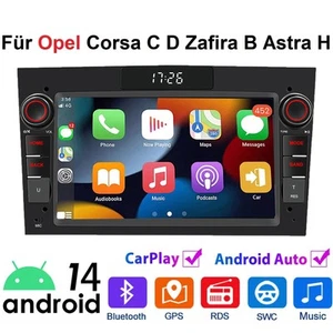 Für Opel Astra H Zafira B Corsa C D Apple Carplay Android 14 Autoradio GPS Navi - Bild 1 von 14