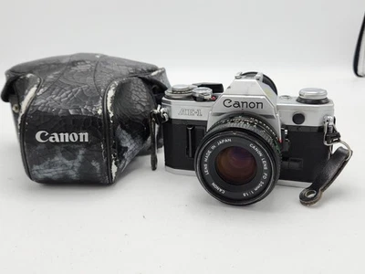 Cuerpo de cámara Canon AE-1 35 mm película SLR con lente FD 50 mm F1,8 Prime - Probado *Leer* Foto 1 de 4