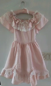 Vintage GUNNE SAX Jessica McClintock Girl Victorian Dress*Lace*Pink*sz10*Gd-EUC - Picture 1 of 13
