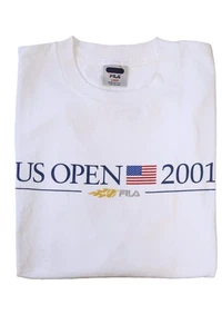 US OPEN 2001 New York Y2K T-Shirt Langarm Fila RAR Large Vintage Tennis NEU - Bild 1 von 3
