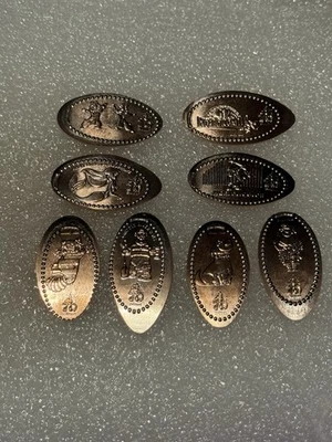 Juego de 8 centavos prensados Disneyland 70 aniversario DCA excavado Mei Russell Ariel 2025 Foto 1 de 4