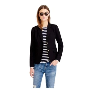 NEW J Crew Rhodes Black w/Gold Buttons Wool Blazer Size 6 Tall Career Academia - Picture 1 of 9