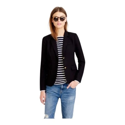 NEW J Crew Rhodes Black w/Gold Buttons Wool Blazer Size 6 Tall Career Academia - Image 1 of 4
