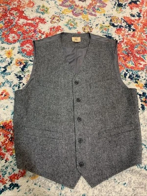 Tre Vero Mens Wool Blend Wool Blend Suit Vest Gray Size M - Image 1 of 4