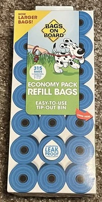 Bolsas para caca de perro | Bolsas de residuos de perros fuertes a prueba de fugas | 9 X14 pulgadas, 315 bolsas azules Foto 1 de 4