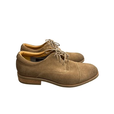 Zapatos Oxford informales de conducción con cordones de gamuza de cuero tostado talla 10M Lucky Brand para hombre  Foto 1 de 4