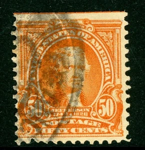 USA 1902 Jefferson 50¢ Orange Scott #310 VFU I971 - Picture 1 of 6